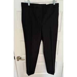 Ann Taylor Black Ankle Pants Size 10 High Rise Slim Leg Work Trousers NWT